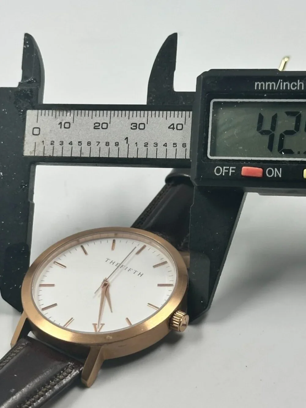 The Fifth Watch Women Rose Gold Tone Brown Band 42MM Dial New Battery 9